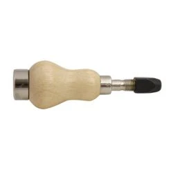 Wooden Handle Chuck Vise With Threaded End Adapter To Fit On Polishing Motor Spindle