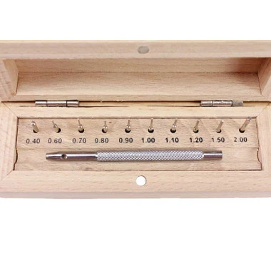 Watch Band Pin Pusher Set Of 10 Pins With Wood Box 2 Watch Band Pin Pusher Set Of 10 Pins With Wood Box - Image 2