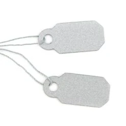 Arch Crown String Tags - 21mm X 9mm Silver Pkg Of 250