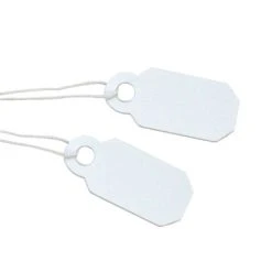 Arch Crown String Tags - 21mm X 9mm White With White String Pkg Of 250