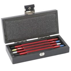 Horotec 4 Piece Watch Hand Fitting Tools In Wood Box